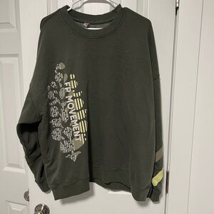 NWOT Free People Movement Green Crewneck size Large